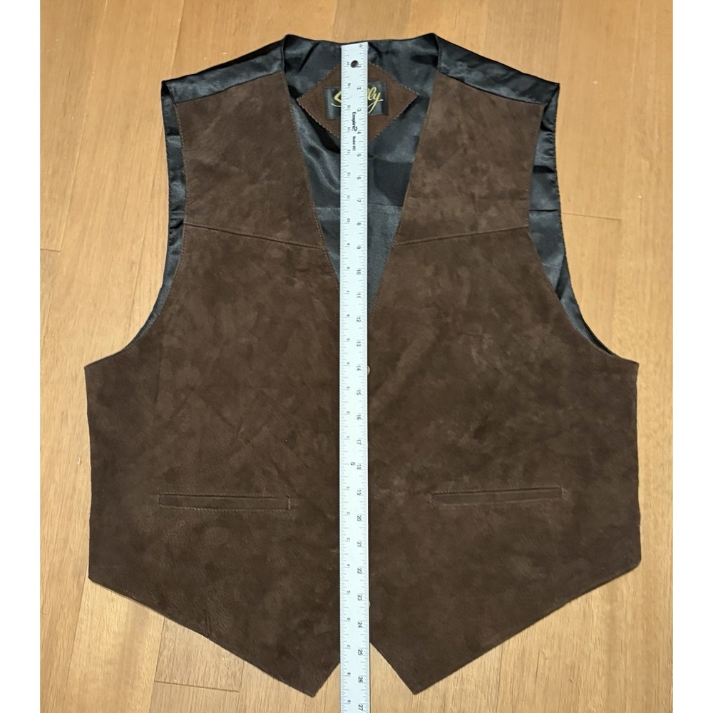 Scully Vest Mens Brown Suede Leather Western Waistcoat Cowboy Style XL EUC USA - Picture 7 of 7